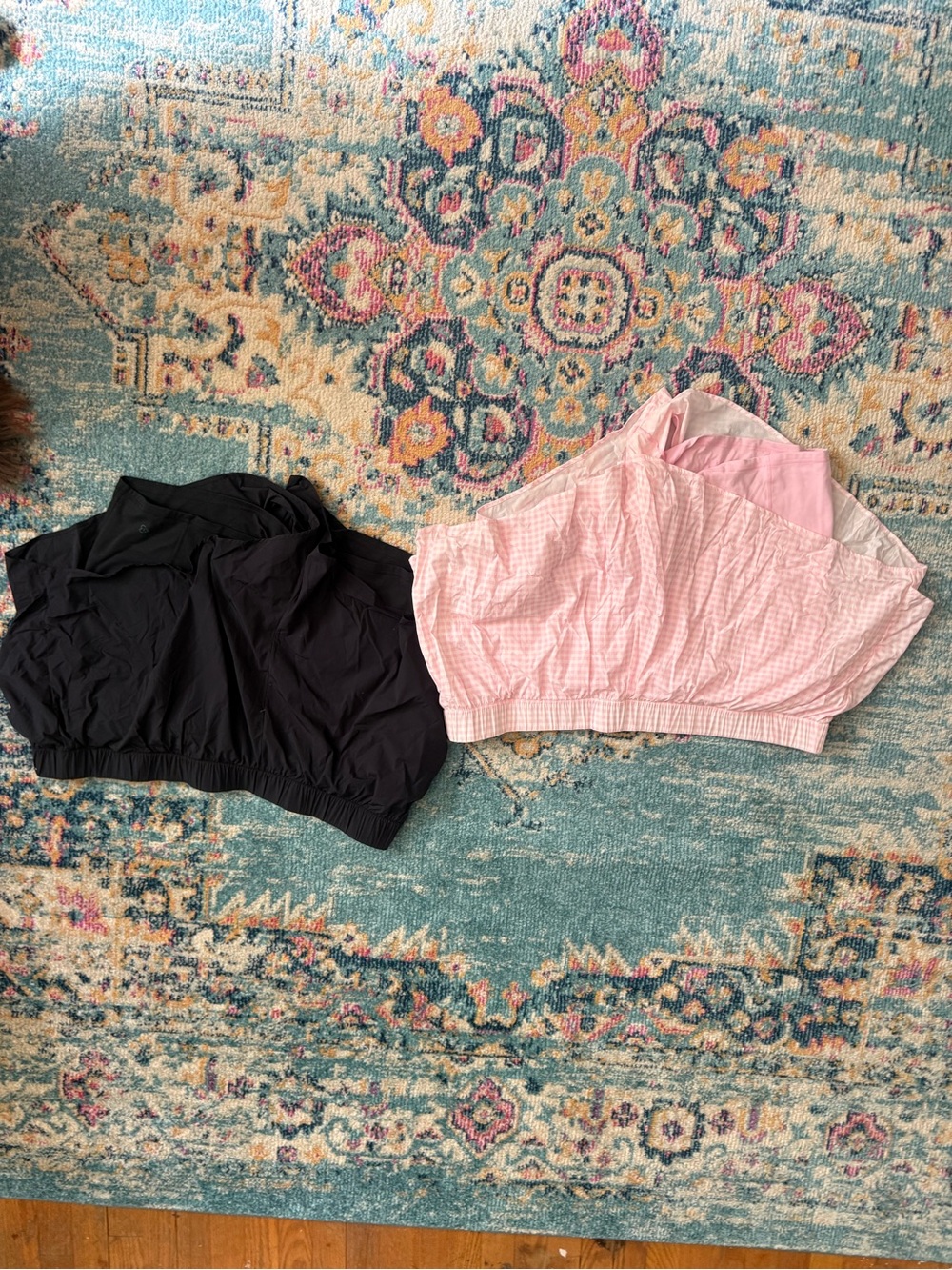 Blogilates pink Gingham Lounge Shorts + Black Athletic Shorts Set - Picture 2 of 7